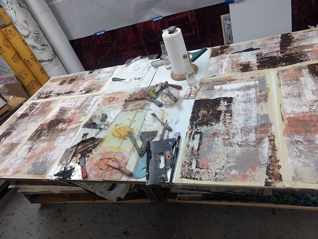 Wonderful time teaching a two-day advanced mixed media painting workshop with the very talented DH Talman painting Sign up on my website, debraclaffey.com