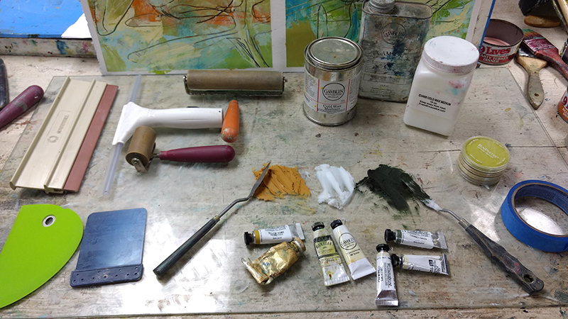 A Saturday Workshop–Introducing Cold Wax Painting–at the New Art Center